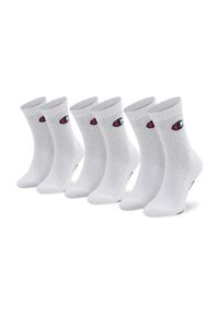 Zestaw 3 par wysokich skarpet dziecięcych Champion U34578 WW001 Wht/Wht/Wht. Kolor: biały. Materiał: materiał #1