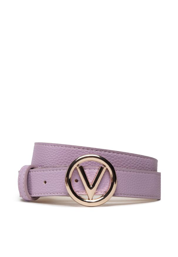 VALENTINO - Pasek Damski Valentino Round VCS3N356GN Lilla/Oro. Kolor: fioletowy. Materiał: skóra