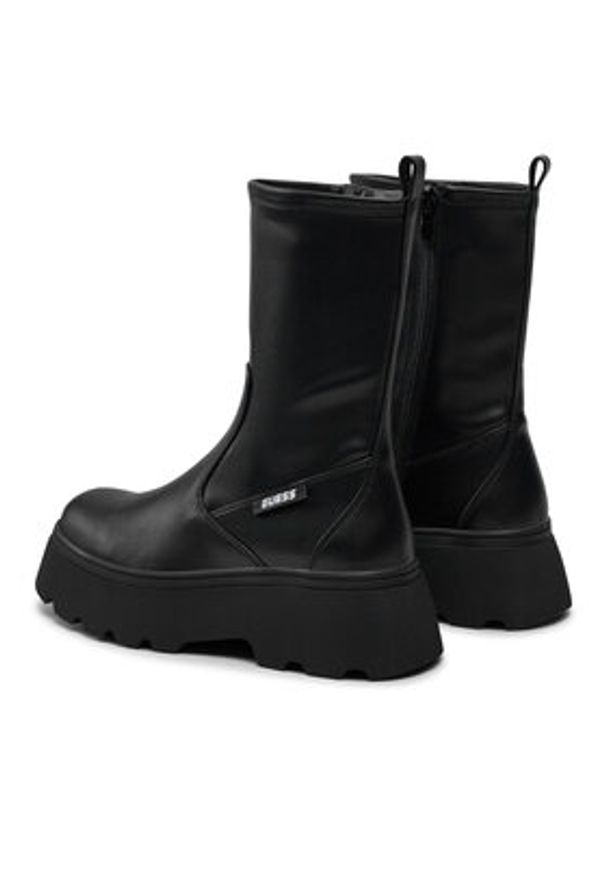 Guess Botki Nerea FLFNER ELE10 Czarny. Kolor: czarny. Materiał: skóra