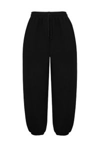 MUUV Spodnie Smooth Cotton damskie kolor czarny gładkie. Stan: podwyższony. Kolor: czarny. Materiał: bawełna, materiał, dresówka. Wzór: gładki #4