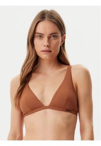 Calvin Klein Swimwear Góra od bikini KW0KW02844 Brązowy. Kolor: brązowy. Materiał: syntetyk