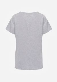 Renee - Szary T-shirt Basic Oversize z Bawełny Elusis. Okazja: na co dzień. Kolor: szary. Materiał: bawełna. Styl: casual, elegancki #7