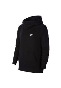 Nike - Damska Bluza Z Kapturem Essentials Funnel Neck. Typ kołnierza: kaptur. Kolor: czarny