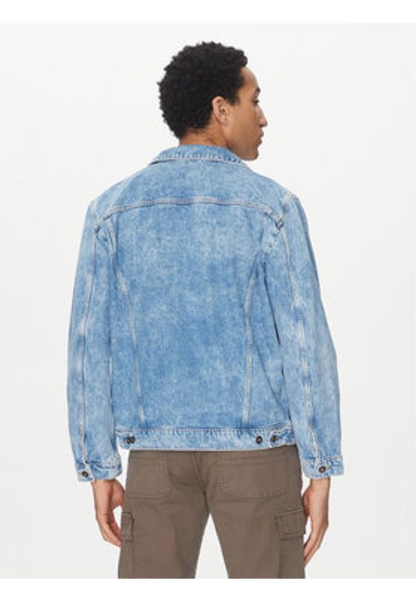 Mustang Kurtka jeansowa Dallas 1016352 Niebieski Regular Fit. Kolor: niebieski. Materiał: bawełna