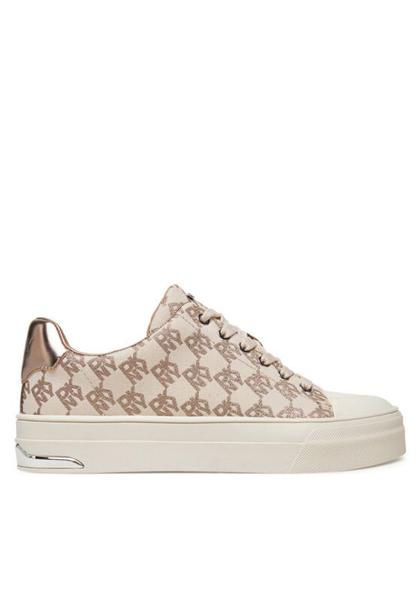 DKNY Trampki York Lace UP Sneak K2533982 Beżowy. Kolor: beżowy. Materiał: materiał