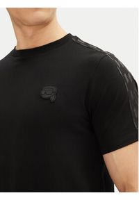 Karl Lagerfeld - KARL LAGERFELD T-Shirt 755053 552221 Czarny Regular Fit. Typ kołnierza: dekolt w karo. Kolor: czarny. Materiał: bawełna #3