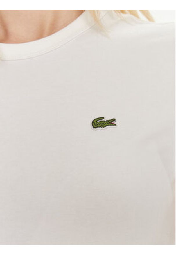 Lacoste T-Shirt TF7218 Biały Slim Fit. Kolor: biały. Materiał: bawełna
