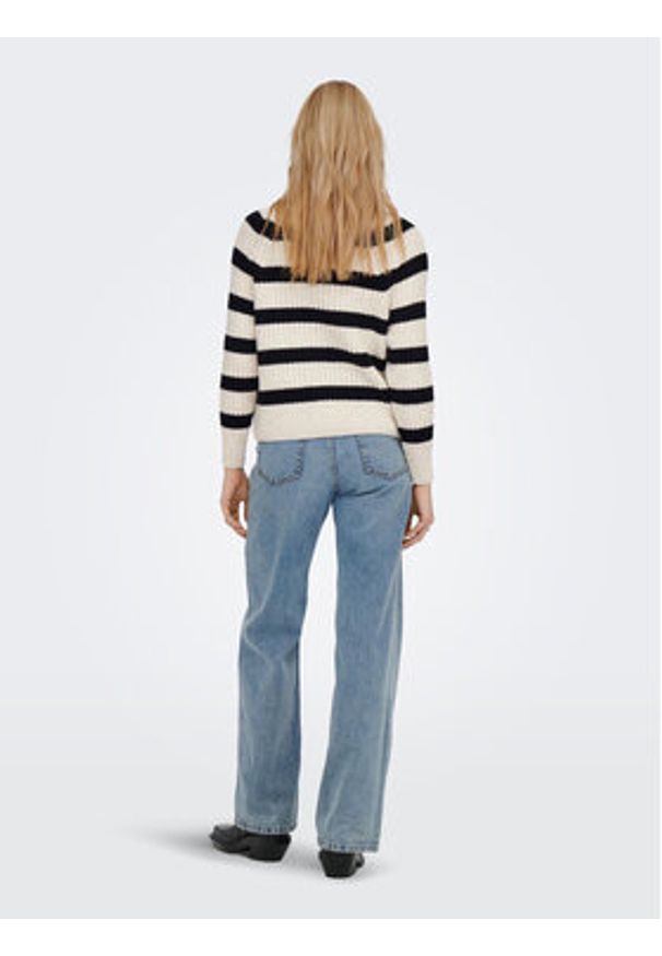 only - ONLY Sweter 15268818 Beżowy Regular Fit. Kolor: beżowy. Materiał: syntetyk
