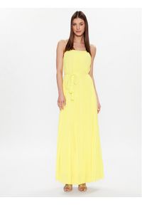 TwinSet - TWINSET Sukienka letnia 231LM2RDD Żółty Regular Fit. Kolor: żółty. Materiał: syntetyk. Sezon: lato #1