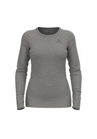 Odlo - Koszulka termoaktywna z długim rękawem damska ODLO z wełną merino. Kolor: szary. Materiał: wełna. Długość rękawa: długi rękaw. Długość: długie. Sport: bieganie #1