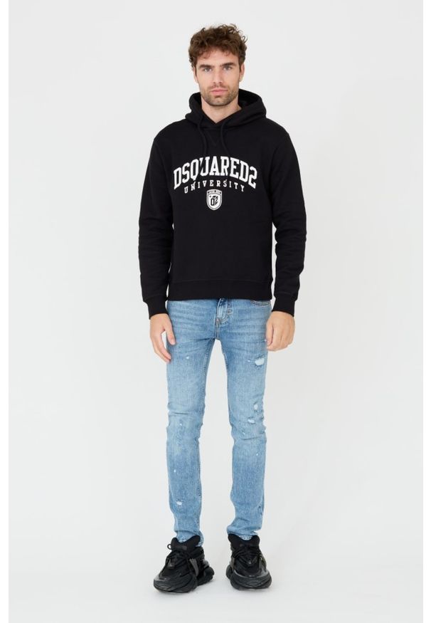 DSQUARED2 Czarna męska bluza Cool Fit Hoodie, Rozmiar S. Kolor: czarny