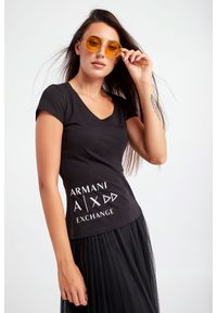 Armani Exchange - T-SHIRT ARMANI EXCHANGE. Materiał: bawełna. Długość rękawa: krótki rękaw. Długość: krótkie. Wzór: nadruk #1