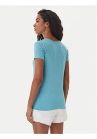 Emporio Armani T-Shirt EW000409 AF19024 U9163 Turkusowy Regular Fit. Kolor: turkusowy. Materiał: bawełna #4