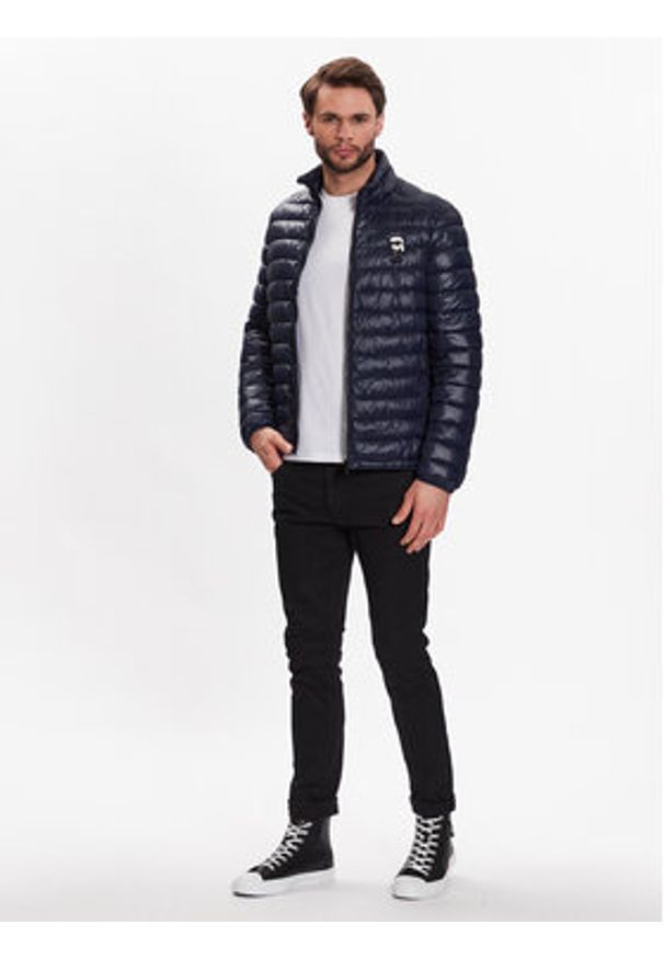 Karl Lagerfeld - KARL LAGERFELD Kurtka przejściowa 505022 500590 Granatowy Regular Fit. Typ kołnierza: dekolt w karo. Kolor: niebieski. Materiał: syntetyk
