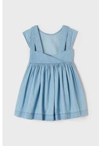 Mayoral Sukienka dziecięca mini rozkloszowana. Kolor: niebieski. Długość rękawa: krótki rękaw. Typ sukienki: rozkloszowane. Długość: mini #3