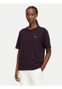 Lacoste T-Shirt TF7215 Bordowy Regular Fit. Kolor: czerwony. Materiał: bawełna #1