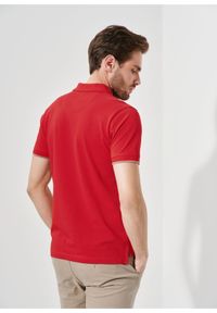 Ochnik - Czerwona koszulka polo męska. Typ kołnierza: polo. Kolor: czerwony. Materiał: bawełna. Długość rękawa: krótki rękaw. Długość: krótkie #3