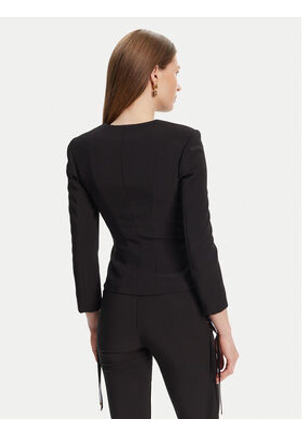 Elisabetta Franchi Marynarka GI-135-51E2 Czarny Regular Fit. Kolor: czarny. Materiał: syntetyk