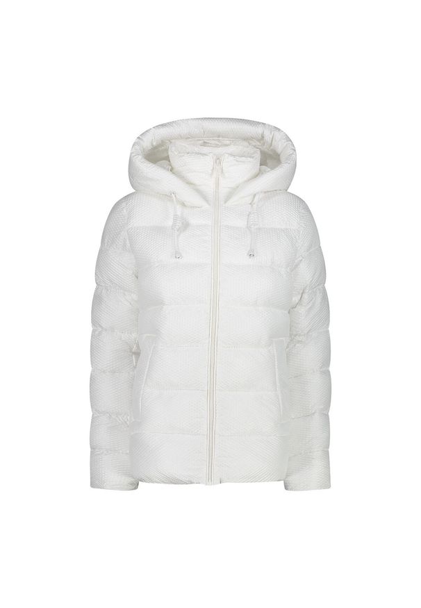 Kurtka puchowa z kapturem z efektem 3D dla kobiet CMP. Typ kołnierza: kaptur. Kolor: biały. Materiał: puch