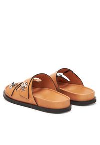 Tory Burch Klapki T Lock Sport Slide 166905 Brązowy. Kolor: brązowy. Materiał: skóra. Styl: sportowy #4