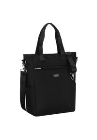 Czarna, pojemna shopperka damska na uchwytach i doczepianym pasku Peterson PTN CTY-17. Kolor: czarny #1