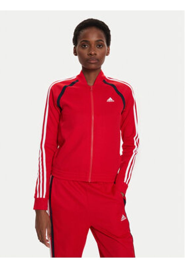 Adidas - adidas Dres Teamsport IX1109 Czerwony Slim Fit. Kolor: czerwony. Materiał: bawełna
