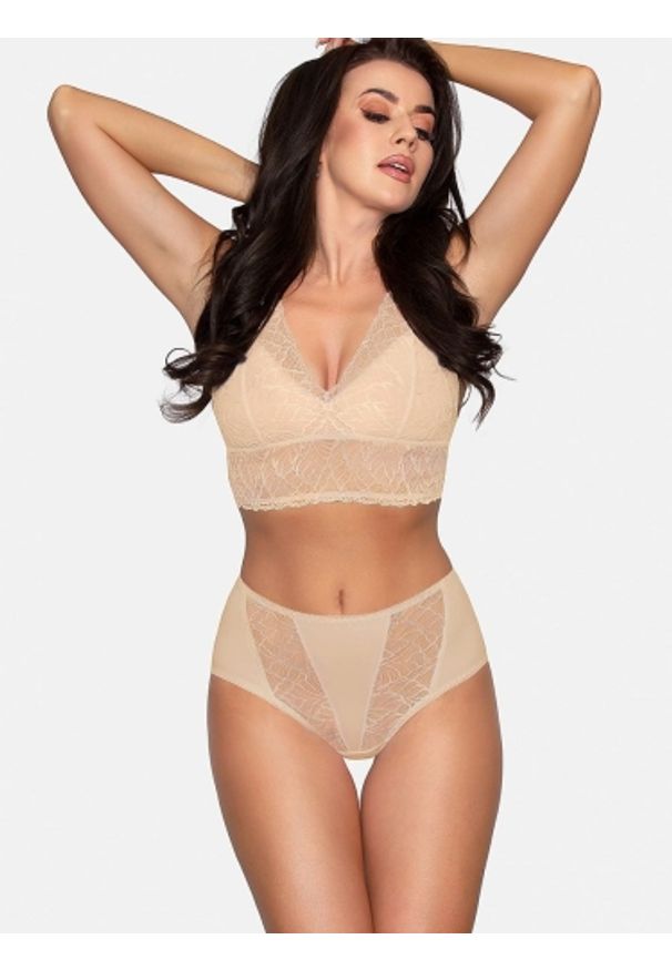Figi Model BBL 181 Beige - Babell. Materiał: bawełna, koronka, elastan. Wzór: koronka
