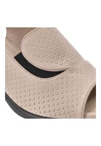 Sandały damskie Vinceza, cholewka ze skóry naturalnej licowej odkryty przód elegancki fason stabilny obcas, beżowe, 66920. Kolor: beżowy. Materiał: skóra. Obcas: na obcasie. Styl: elegancki. Wysokość obcasa: średni #5