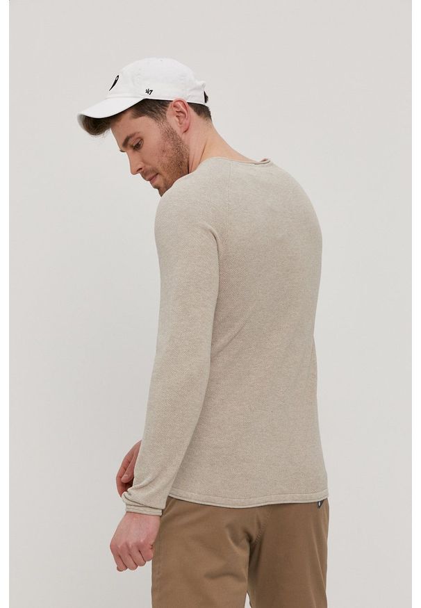 Jack & Jones - Sweter. Kolor: szary. Materiał: dzianina. Długość rękawa: raglanowy rękaw