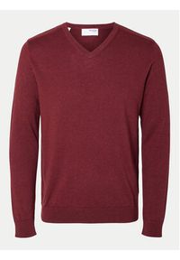 Selected Homme Sweter 16090147 Czerwony Regular Fit. Kolor: czerwony. Materiał: bawełna #5