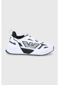 EA7 Emporio Armani Buty kolor biały na platformie. Nosek buta: okrągły. Zapięcie: sznurówki. Kolor: biały. Materiał: guma. Obcas: na platformie