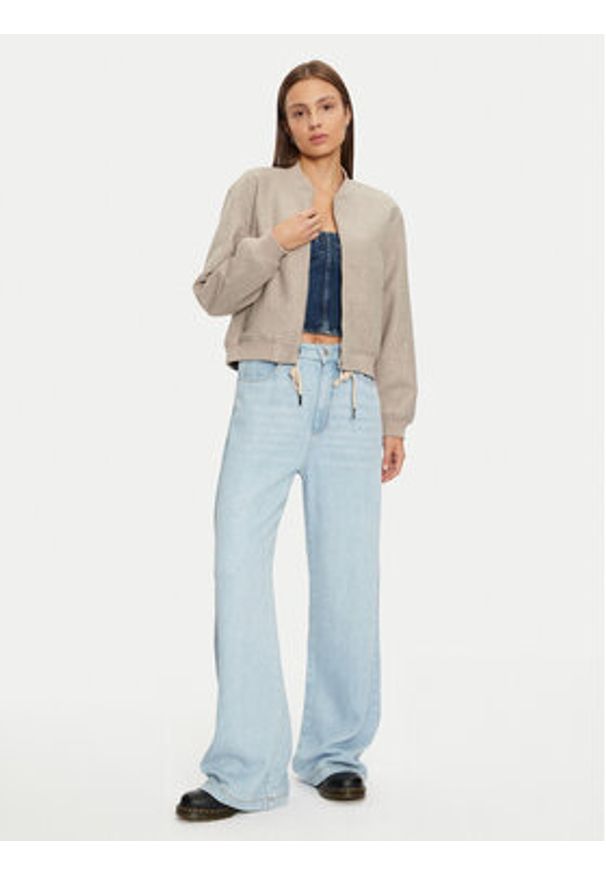 only - ONLY Kurtka bomber Nancy 15331395 Beżowy Regular Fit. Kolor: beżowy. Materiał: syntetyk