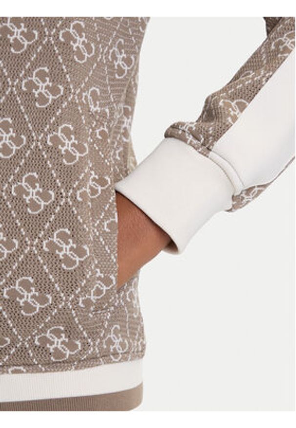 Guess Bluza V5BQ16 K1990 Brązowy Regular Fit. Kolor: brązowy. Materiał: syntetyk