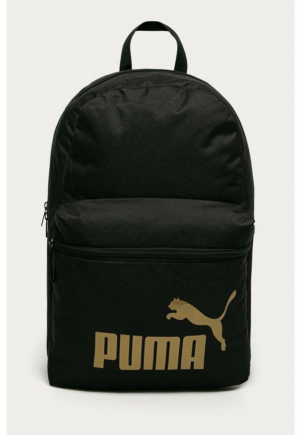 Puma Plecak damski kolor czarny duży z nadrukiem. Kolor: czarny. Wzór: nadruk