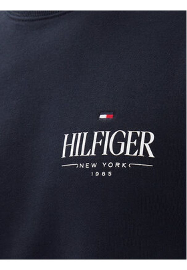TOMMY HILFIGER - Tommy Hilfiger Bluza Stacked MW0MW39376 Granatowy Regular Fit. Kolor: niebieski. Materiał: bawełna