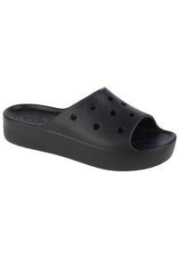 Klapki Crocs Classic Platform Slide W 208180-001 czarne. Okazja: na co dzień. Kolor: czarny. Materiał: materiał, guma. Obcas: na platformie. Styl: casual