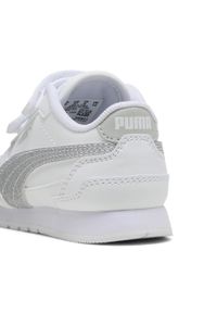 Puma - Dziecięce sneakersy ST Runner v4 Glitter PUMA. Zapięcie: pasek. Kolor: szary, biały, wielokolorowy. Sport: turystyka piesza