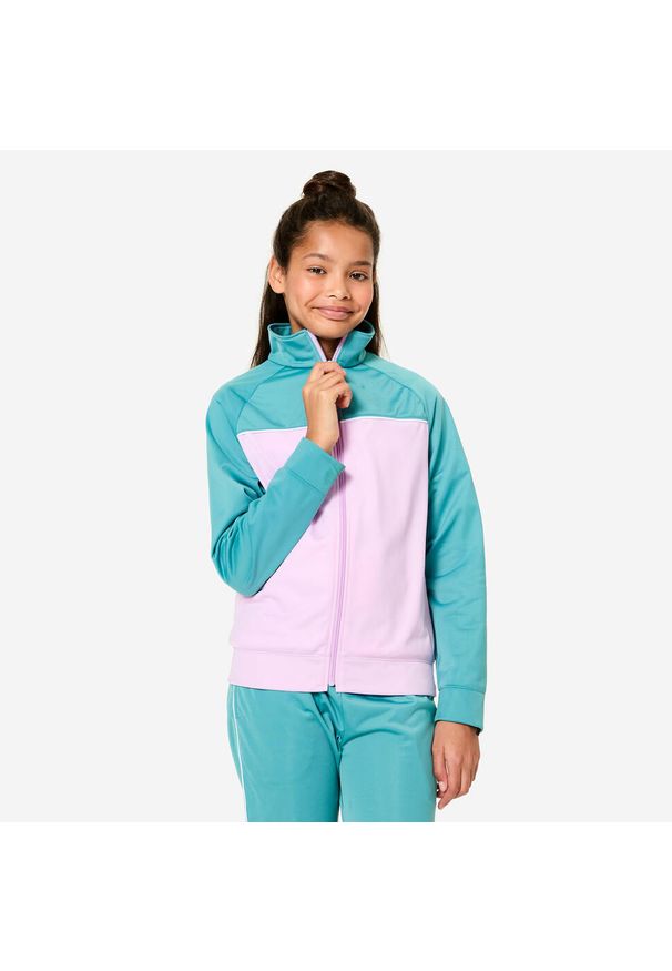 Decathlon - Dres dziecięcy Domyos. Kolor: fioletowy, niebieski, wielokolorowy. Materiał: poliester, materiał