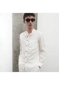 Reserved - Bawełniana koszula slim fit - Biały. Kolor: biały. Materiał: bawełna