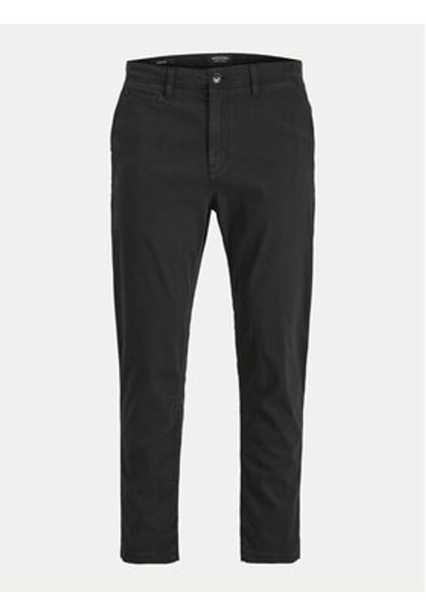 Jack & Jones - Jack&Jones Chinosy Harlow 12242188 Czarny Tapered Fit. Kolor: czarny. Materiał: bawełna