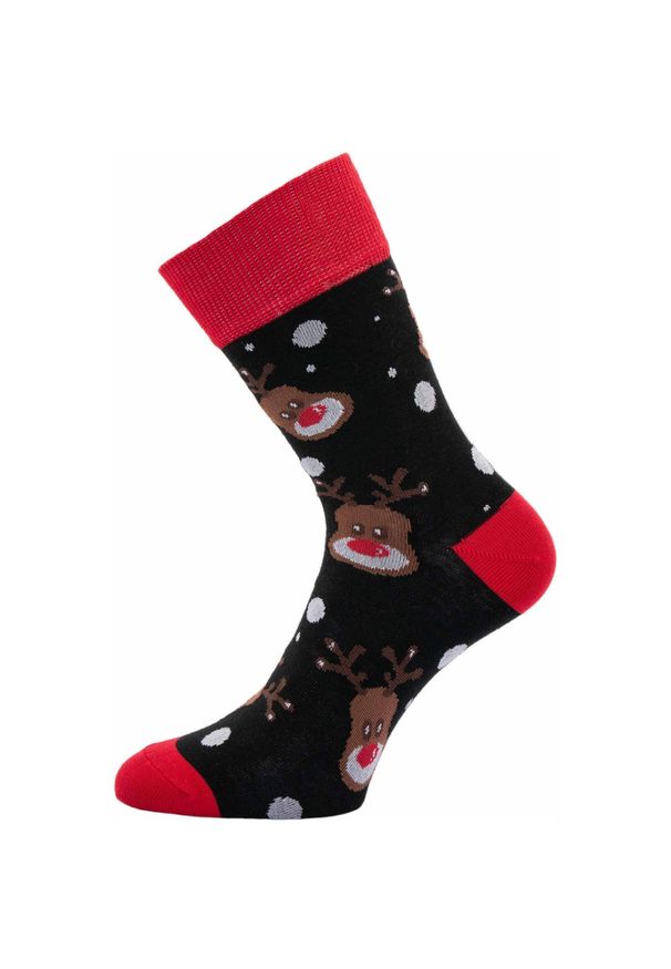 ZEAGLE - Ciepłe i Przytulne Skarpetki Świąteczne z Reniferem dla Kobiet - Czarne 37-41. Kolor: czerwony, wielokolorowy, czarny. Materiał: poliamid, bawełna, elastan