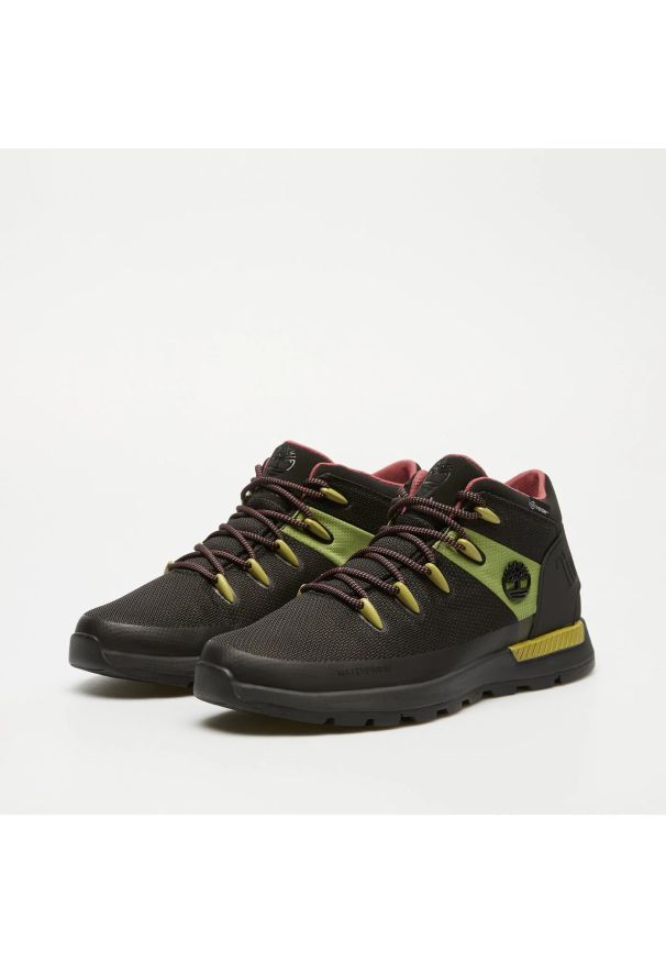 Timberland Sprint Trekker MID LACE UP WATERPROOF BLACK MEDIUM GREEN Sneakersy męskie. Kolor: czarny. Materiał: mesh. Sport: bieganie