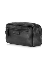 Ochnik - Czarna skórzana kosmetyczka męska. Kolor: czarny. Materiał: skóra #4