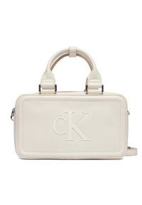 Calvin Klein Torebka Bold Ck Elongated Mini Tote LV04F3411G Biały. Kolor: biały. Materiał: skórzane #5