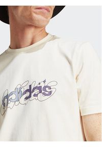 Adidas - adidas T-Shirt Illustrated Linear IM8310 Écru Regular Fit. Materiał: bawełna #6