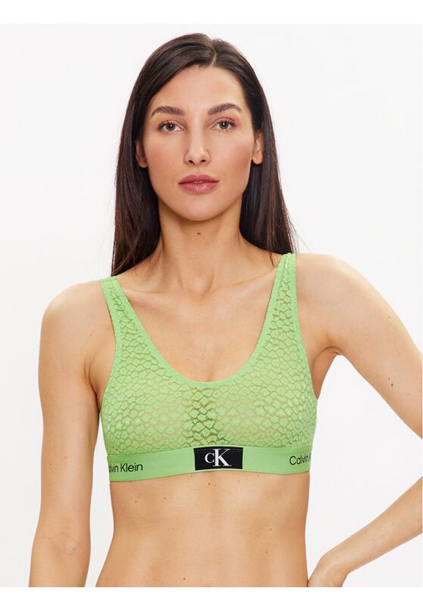 Calvin Klein Underwear Biustonosz top 000QF7233E Zielony. Kolor: zielony. Materiał: syntetyk