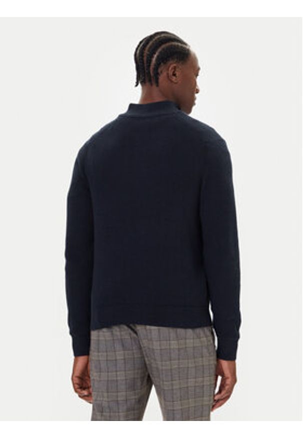 Bugatti Sweter 7500-85525D Granatowy Regular Fit. Kolor: niebieski. Materiał: bawełna