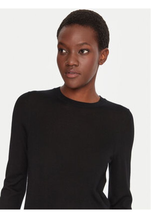 BOSS Sweter Ferpina 50544987 Czarny Slim Fit. Kolor: czarny. Materiał: wełna