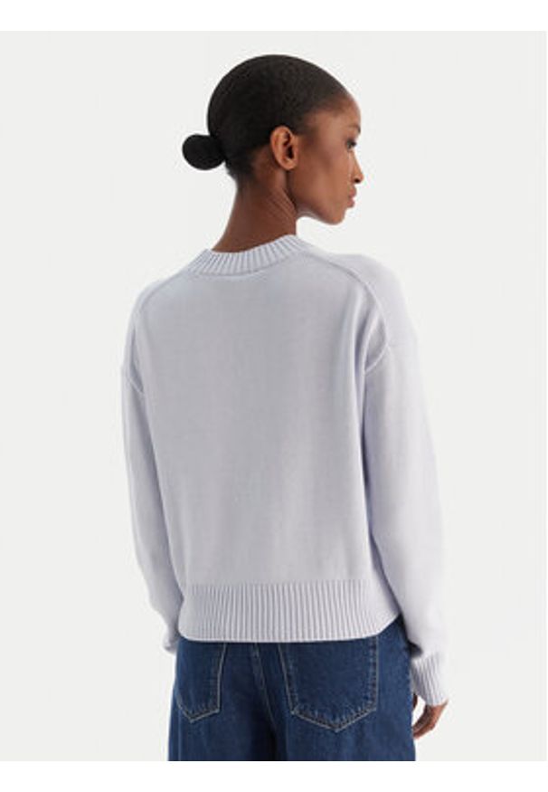 Calvin Klein Jeans Sweter Ck Embro Badge LV047D351G Błękitny Regular Fit. Kolor: niebieski. Materiał: bawełna