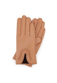 Wittchen - Damskie rękawiczki skórzane z wcięciem. Materiał: skóra. Styl: klasyczny